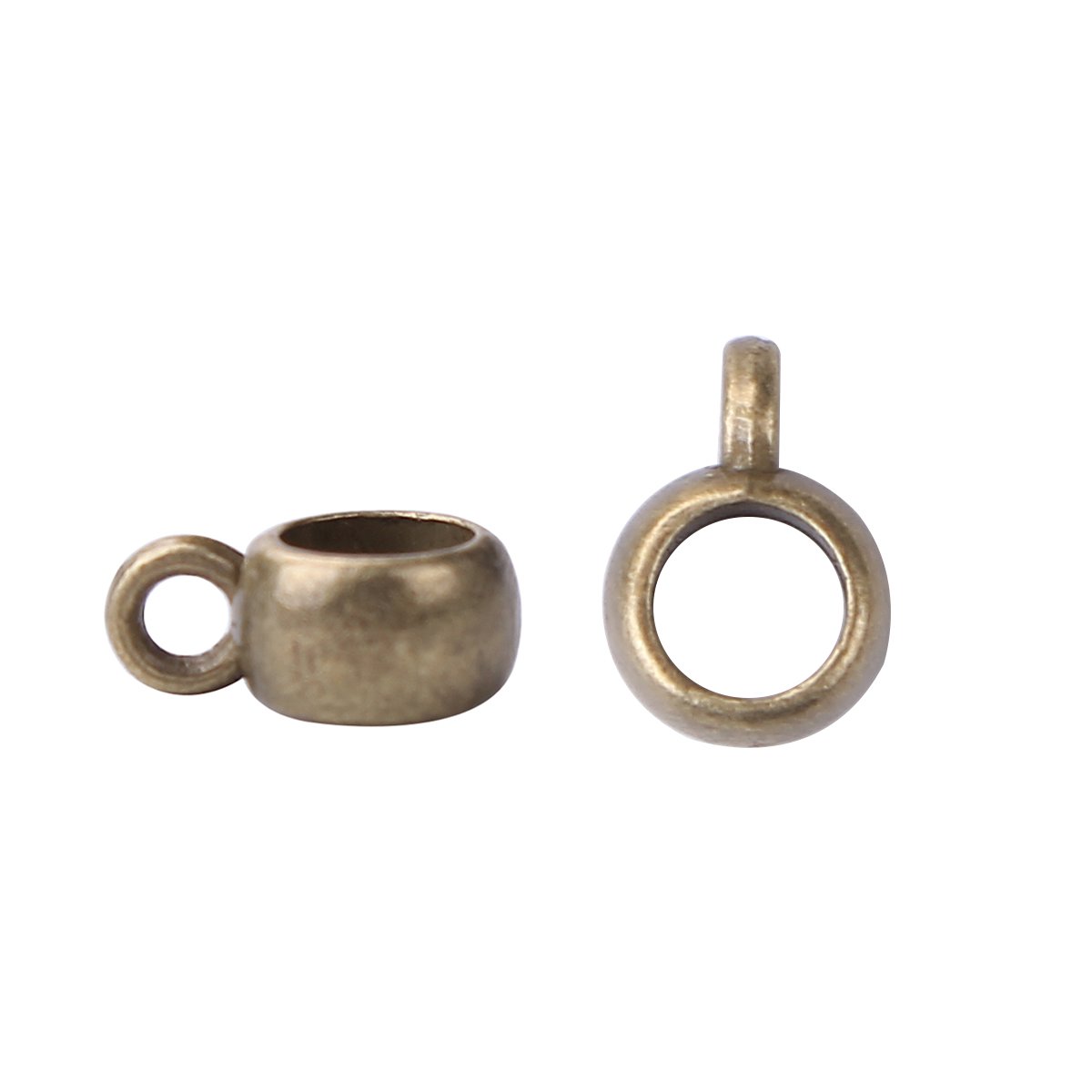 Antique Brass Plain Charm Holder 9x4mm - Pack of 5