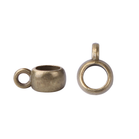 Antique Brass Plain Charm Holder 9x4mm - Pack of 5