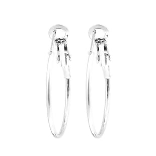 32mm Hoop Earrings – Pair – Silver Plated