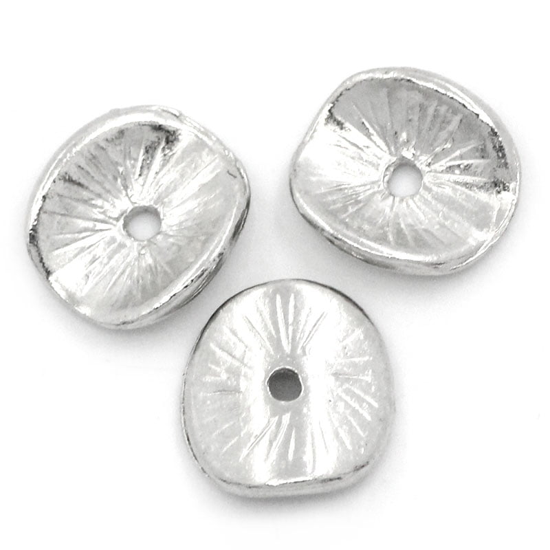 Antique Silver Wavy Spacer 10x9mm – Pack of 10