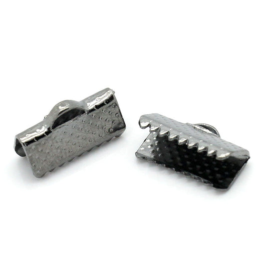 Gunmetal Ribbon Clamp 13x8mm - Pack of 2