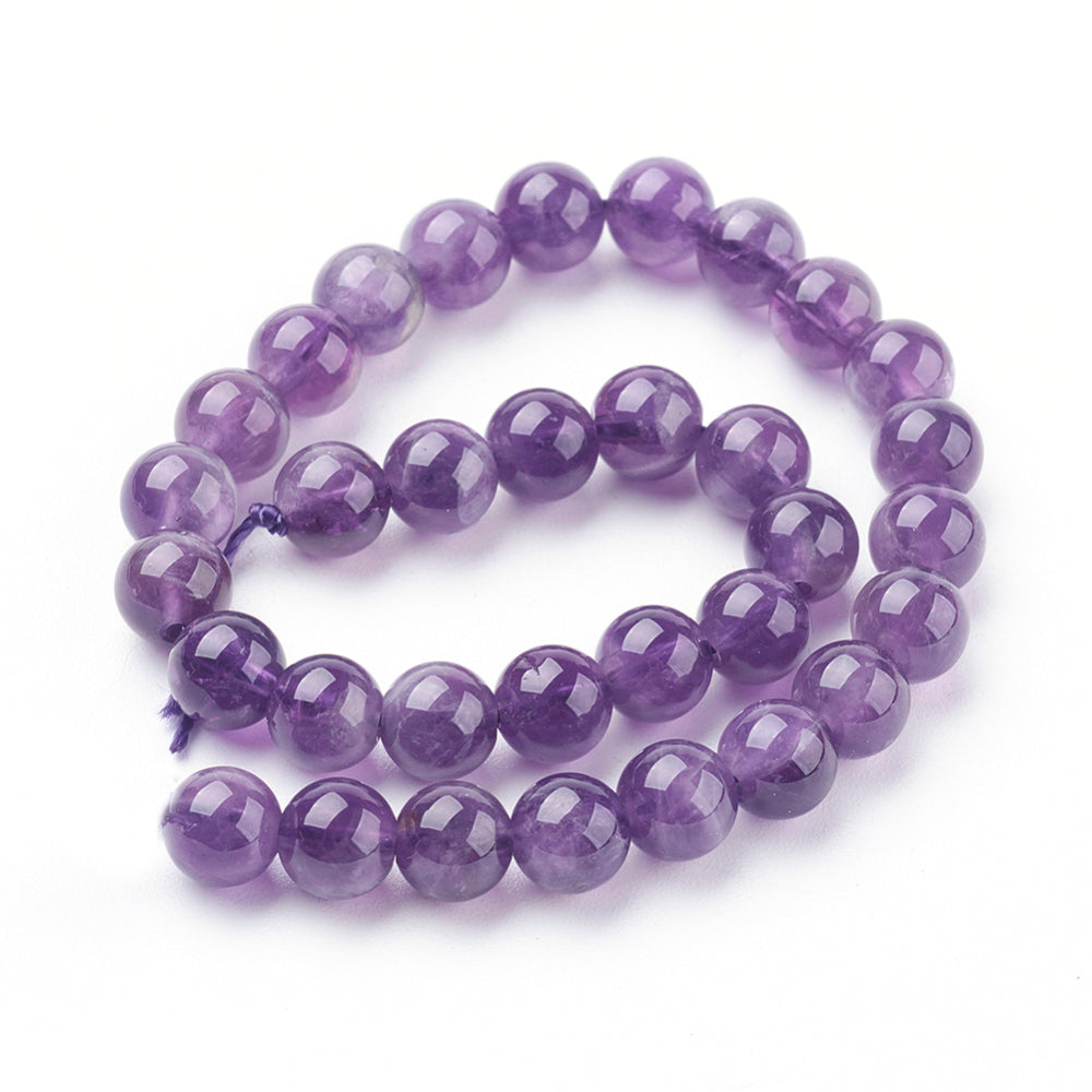 6mm Natural Amethyst Gemstone Round Strand - Approx 60 Beads