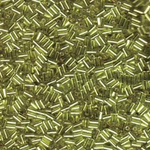 3mm Miyuki Bugle Beads (Size #1) - 7g Bag - Silver Lined Chartreuse - 14