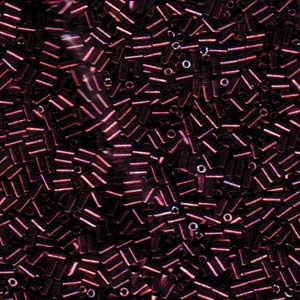 3mm Miyuki Bugle Beads (Size #1) - 7g Bag - Metallic Dark Raspberry - 460