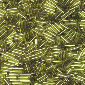 6mm Miyuki Bugle Beads 10g – Silver Lined Chartreuse - 14
