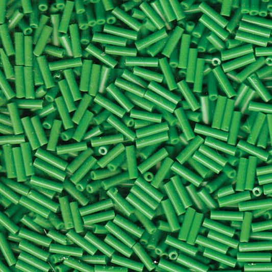 6mm Miyuki Bugle Beads 10g – Opaque Green - 411