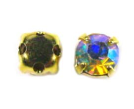 4mm Gold Plated Chaton Montee x 24 – Crystal AB