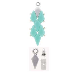 Ambeli - Kite Bead Ending - Antique Silver Plated - Pack of 2