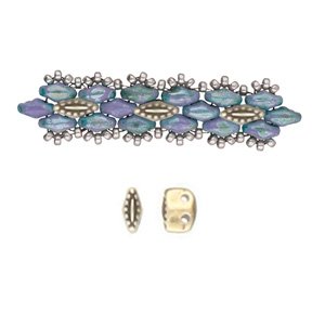Varidi – Superduo Bead Substitute – Antique Brass Plated – Pack of 5