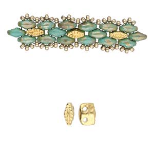 Varidi - Superduo Bead Substitute - 24k Gold Plated - Pack of 5
