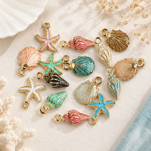 Ocean-Themed Charm Set Colour (Random Assortment) Pack of 5