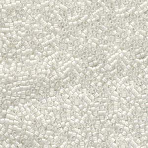 10/0 - Miyuki Delica - 5g Bag - Lined White AB - DBM0066