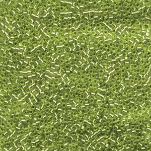 15/0 - Miyuki Delica - 5g Bag - Silver Lined Lime - DBS1206