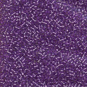 11/0 – Miyuki Delica - 5g Bag – Dyed Silver Lined Lavender – DB1343