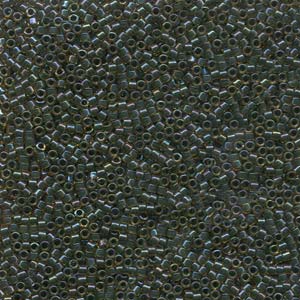 11/0 – Miyuki Delica - 5g Bag – Forest Green Lined Topaz AB – DB0273