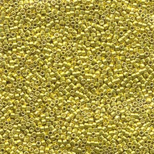 11/0 – Miyuki Delica - 5g Bag – Galvanized Dark Yellow Dyed – DB0424