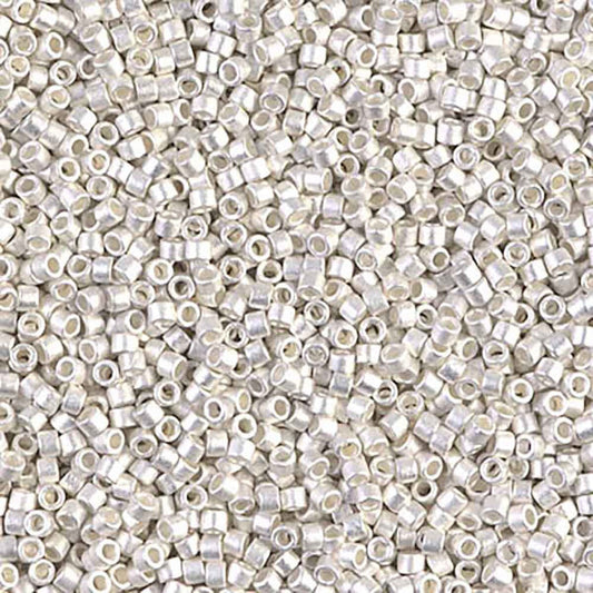 11/0 – Miyuki Delica - 5g Bag - Frosted Silver Plate – DB0551F