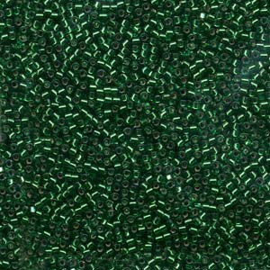 10/0 - Miyuki Delica - 5g Bag - Silver Lined Emerald - DBM0605