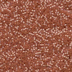 11/0 – Miyuki Delica - 5g Bag – Silver Lined Peach Alabaster Dyed – DB0622