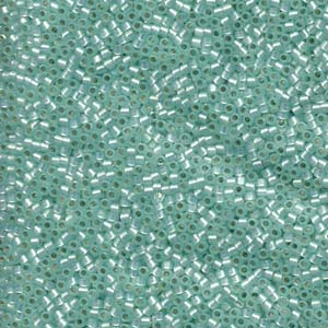 10/0 - Miyuki Delica - 5g - Silver Lined Mint Green Alabaster Dyed - DBM0626