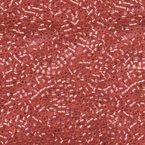 11/0 – Miyuki Delica - 5g Bag – Semi Mat Silver Lined Med Rose Dyed – DB0684