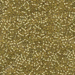 11/0 – Miyuki Delica - 5g Bag – Semi Mat Silver Lined Peridot Dyed – DB0687