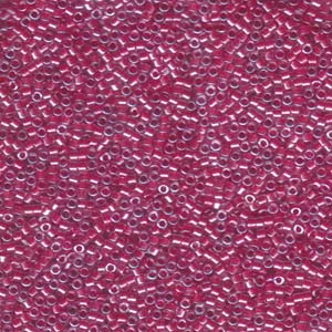 10/0 – Miyuki Delica - 5g Bag – Sparkle Dk Pink Lined Crystal – DBM0914