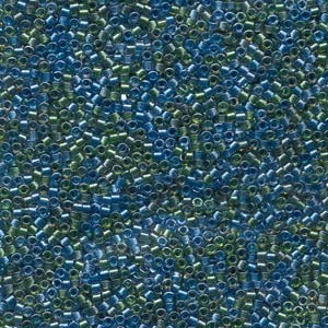11/0 – Miyuki Delica - 5g Bag – Lined Green/Blue Mix – DB0985