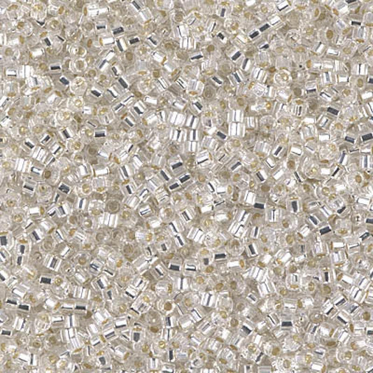 11/0 – Miyuki Hex Cut Delica - 5g Bag – Silver Lined Crystal – DBC0041