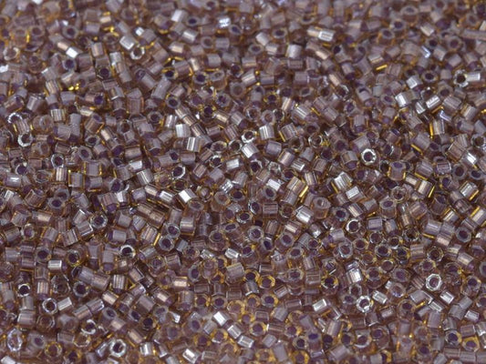 11/0 – Miyuki Hex Cut Delica - 5g Bag – Sparkling Light Amethyst Lined Topaz – DBC0912