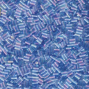 3mm Miyuki Bugle Beads (Size #1) - 7g Bag - Transparent Aqua AB - 260