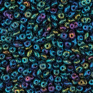SuperDuo 2.5x5mm - 25g Bag – Jet Green Iris