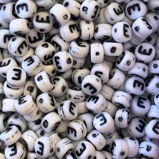 Czech Glass Alphabet Bead - E