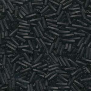 6x2mm Twisted Miyuki Bugle Beads 10g – Matte Black
