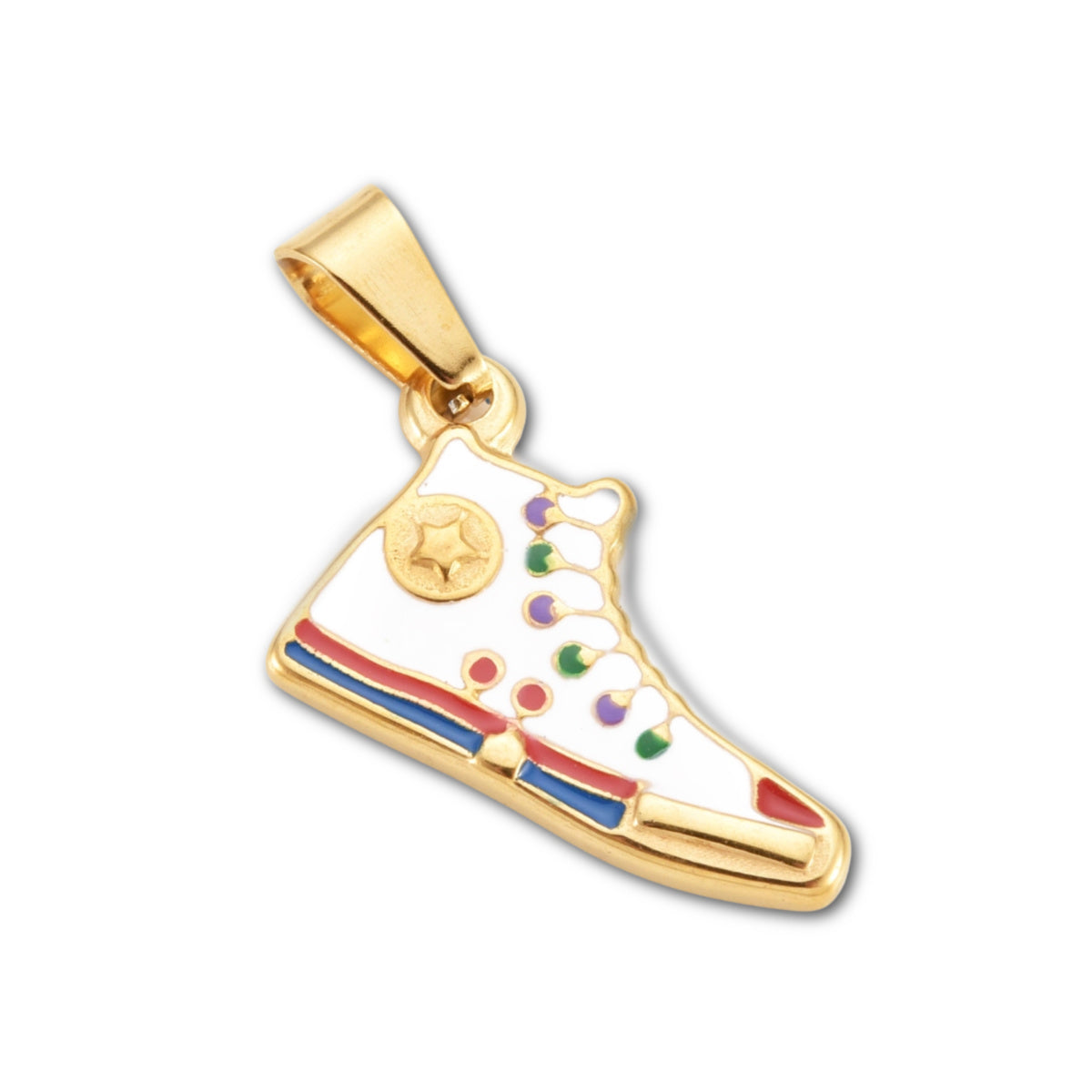 Gold Plated Enamel Sneaker Charm 14x20mm
