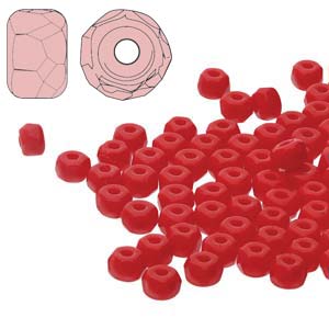 2x3mm Faceted Micro Spacers - Pack of 100 - Red