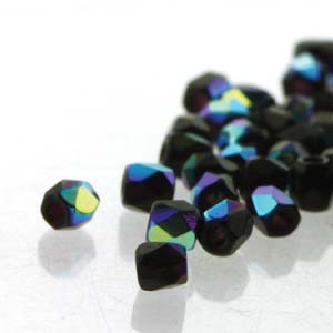 2mm True2 Firepolish Beads x 100 – Jet AB