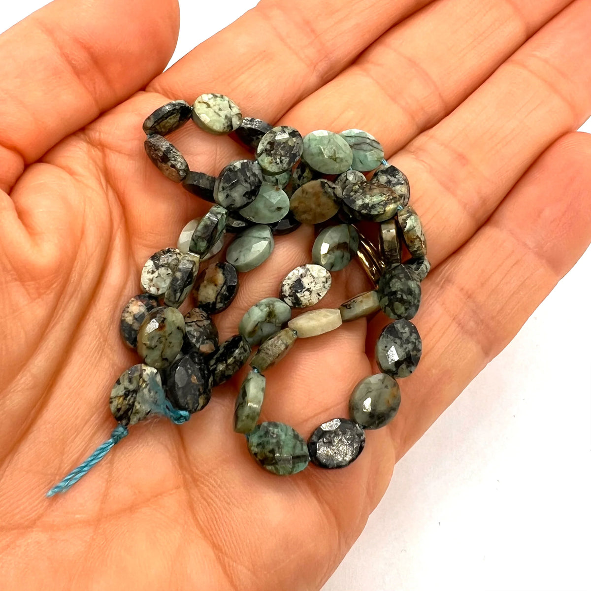 8x6mm Natural African Turquoise Oval Faceted Bead Strand – Approx 45 Beads