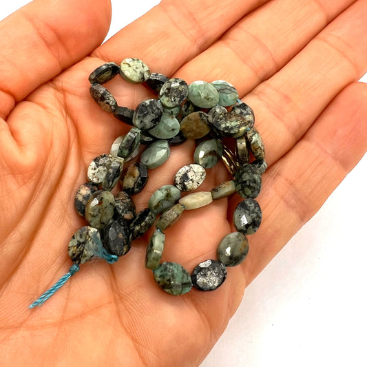 8x6mm Natural African Turquoise Oval Faceted Bead Strand – Approx 45 Beads