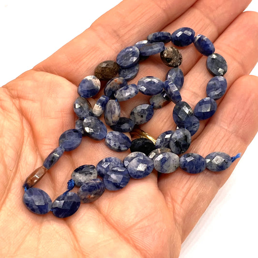 8x6mm Natural Sodalite Oval Faceted Bead Strand – Approx 45 Beads