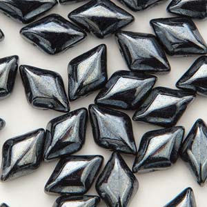 GemDuo 2-Hole 5x8mm – Jet Hematite – 5g