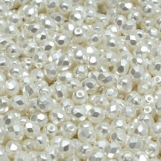 4mm Czech Fire Polish – 02010/11402 – White Pearl x 100