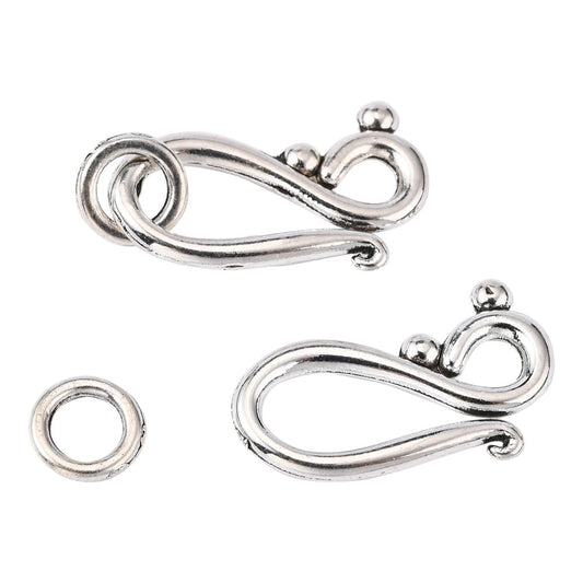 Silver Plated Shephard’s Hook Clasp 12x20mm - Pack of 1