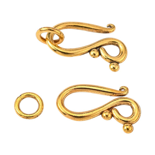 Gold Plated Shephard’s Hook Clasp 12x20mm - Pack of 1