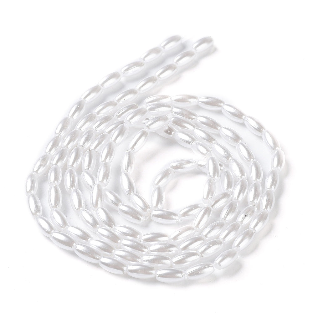 4x8mm Acrylic Rice Pearls - Pack  of approx 100 - White