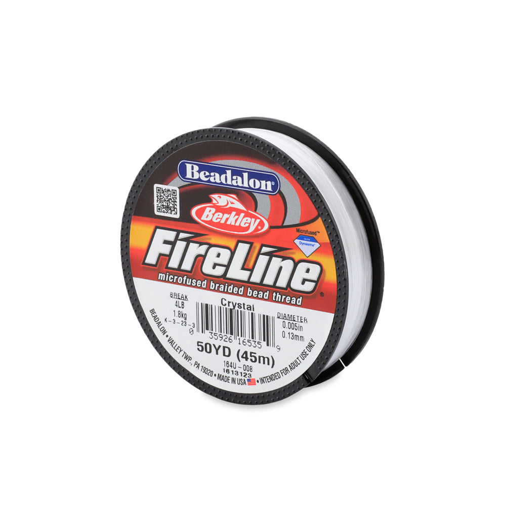 FireLine Braided Bead Thread 6lb – Crystal – 50yd Spool