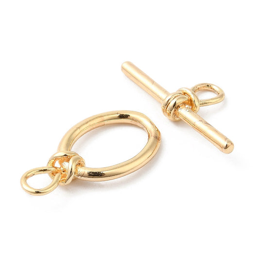 18k Gold Plated Oval Toggle Clasp 19x10mm