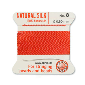 Griffin Silk Bead Cord No8 (0.8mm) – Coral