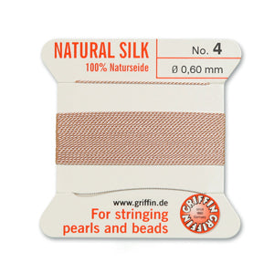 Griffin Silk Bead Cord No4 (0.6mm) – Pale Pink