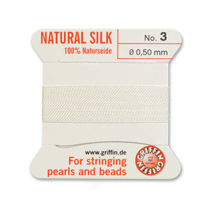 Griffin Silk Bead Cord No3 (0.5mm) – white
